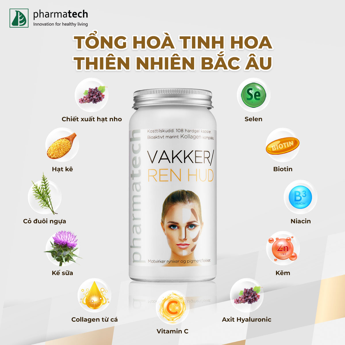 VAKKER/REN HUD - Thực phẩm bảo vệ sức khỏe nữ giới | 108 viên - Hình ảnh 3