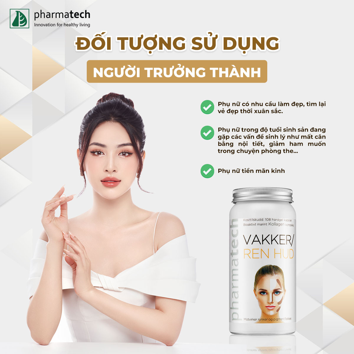 VAKKER/REN HUD - Thực phẩm bảo vệ sức khỏe nữ giới | 108 viên - Hình ảnh 4